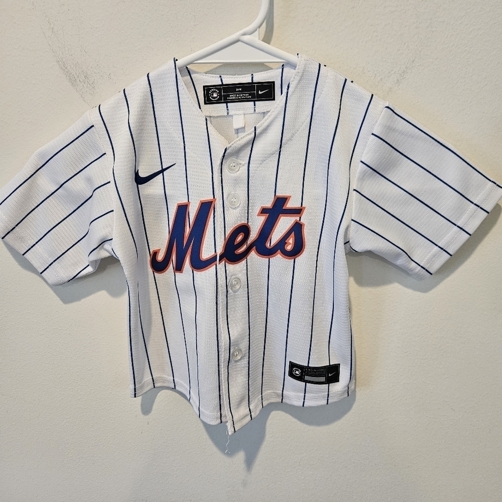 NIKE MLB NEW YORK METS REPLICA OFFICIAL MLB HOME JERSEY SIZE 24 MONTHS - Picture 6 of 7